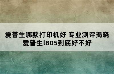 爱普生哪款打印机好 专业测评揭晓爱普生l805到底好不好